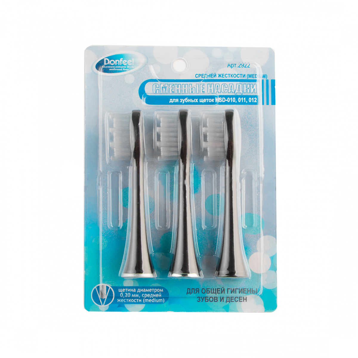 

Стандартные насадки для Donfeel HSD-010 средней жесткости, черные (3 шт)