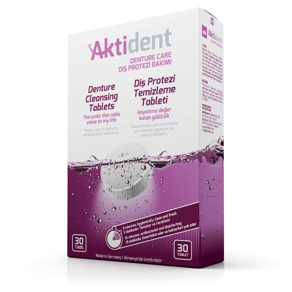 

Таблетки для очищения зубных протезов Aktident, (30шт)