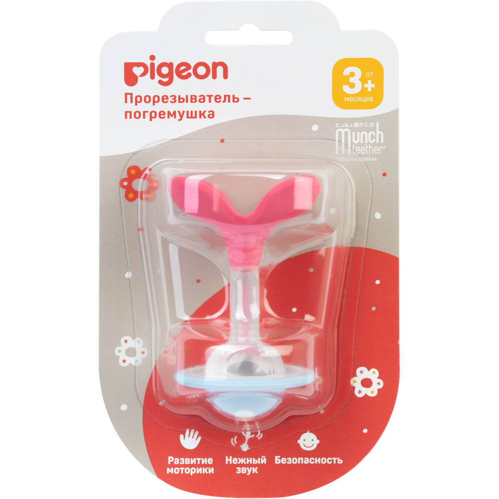 

PIGEON Прорезыватель-погремушка Munch teether, 3 мес