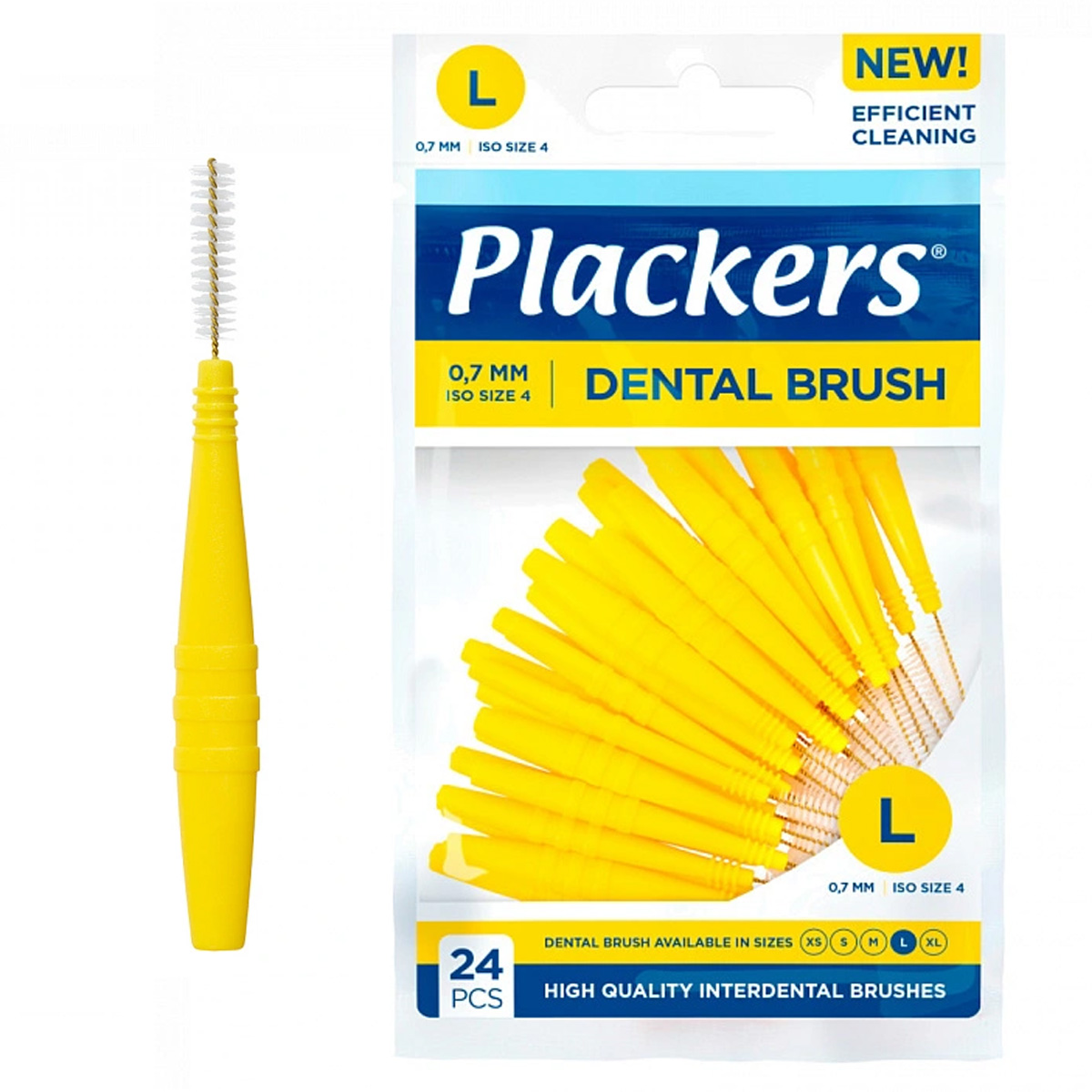 

Межзубные ершики Plackers Dental Brush L (0,7) желтые (24 шт)
