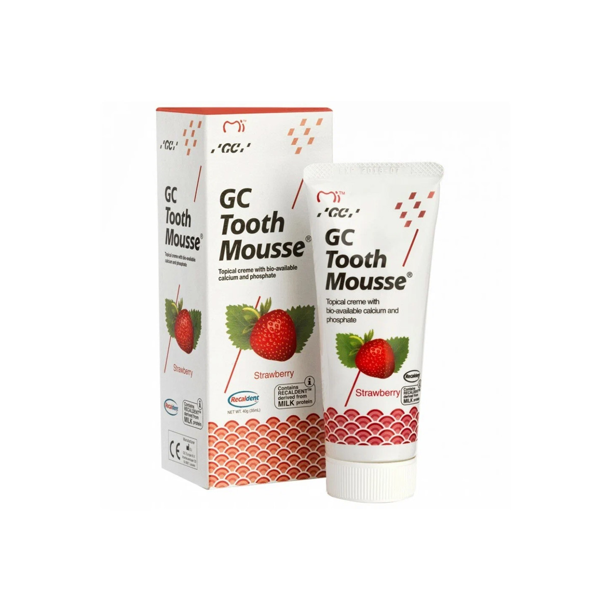 

GC Tooth Mousse (Тус Мусс) Клубника, 35 мл (40 г), Гель для зубов укрепляющий эмаль, США