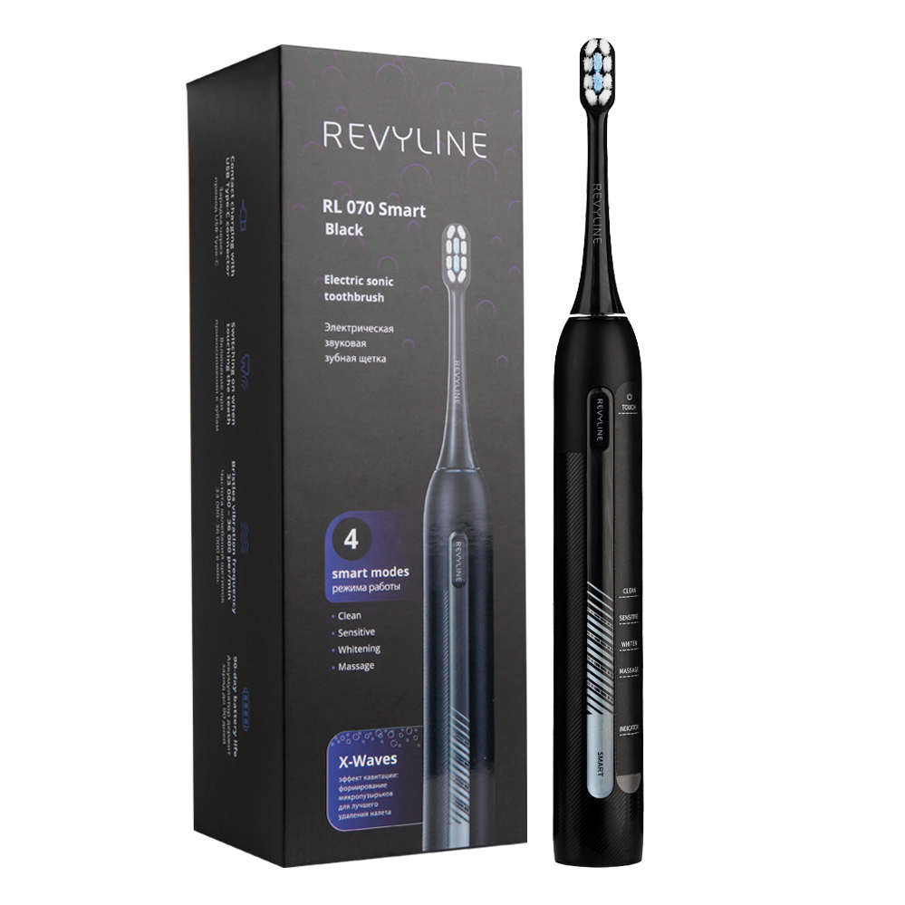 

Электрическая зубная щётка Revyline RL 070 Black, Черный