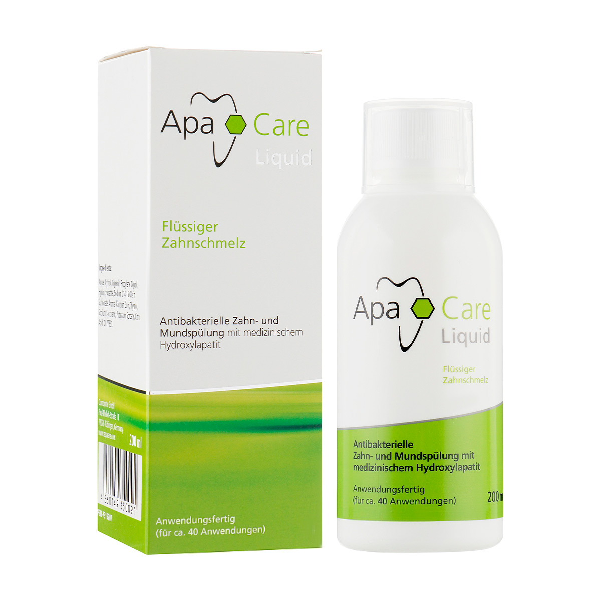 

ApaCare Liquid, 200 мл, Ополаскиватель для зубов укрепляющий эмаль, Германия