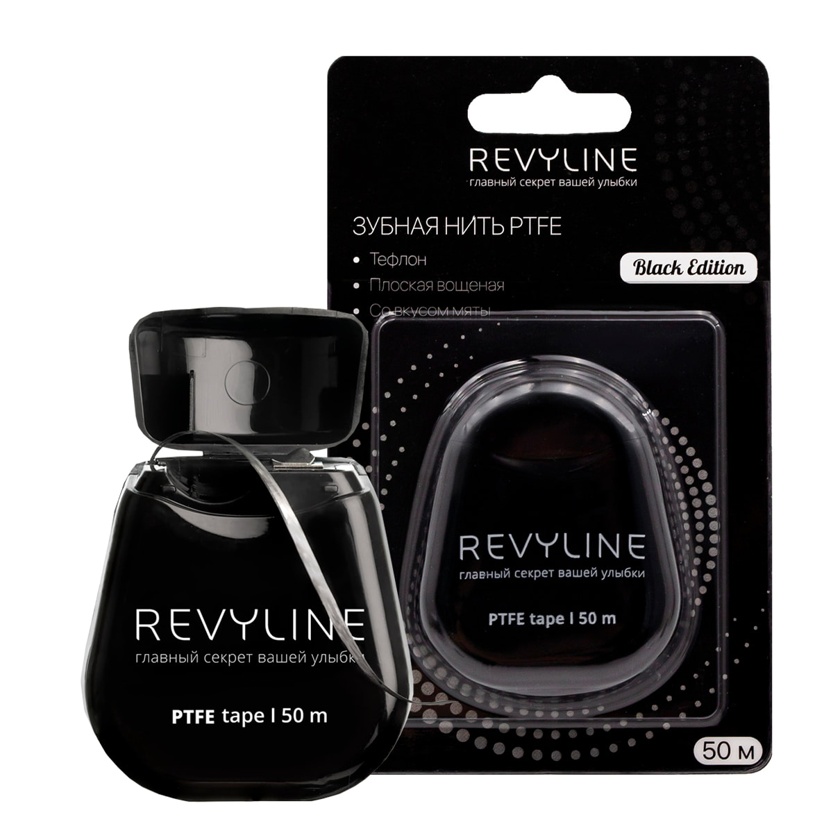 

Зубная нить Revyline PTFE Black Edition, 50 м