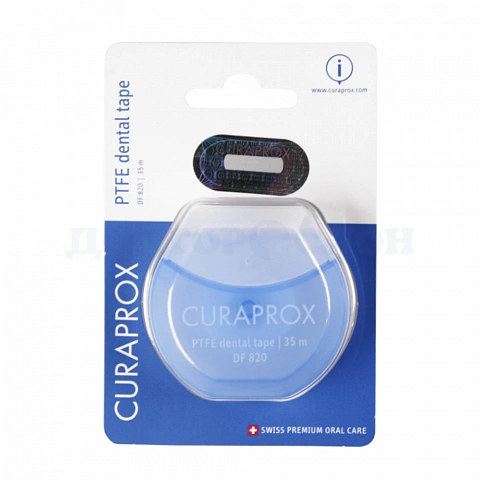 Флосс Curaprox PTFE floss tape DF820 с хлоргексидином, 35 м - изображение 2
