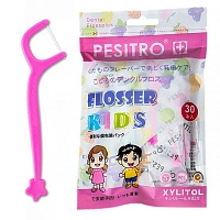 Детская зубная нить с держателем Pesitro Flosser Kids, 30 шт