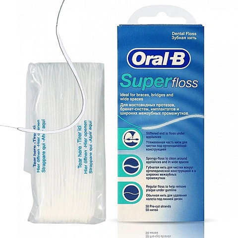 Зубная нить Oral-B Superfloss, 50 м - изображение 1