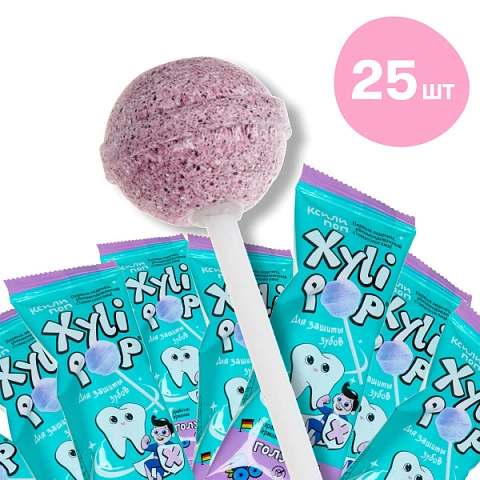 Леденец на палочке Miradent XyliPOP (голубика), 25 шт - изображение 1