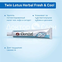 Зубная паста Twin Lotus Herbal Fresh & Cool Свежие травы, 100 гр  - изображение 3