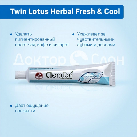Зубная паста Twin Lotus Herbal Fresh & Cool Свежие травы, 100 гр  - изображение 3