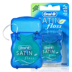 Вощеная нить Oral-B SatinFloss мята, 25 м