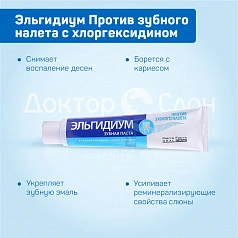 Зубная паста Эльгидиум Против зубного налета, хлоргексидин 0,004% 75 мл