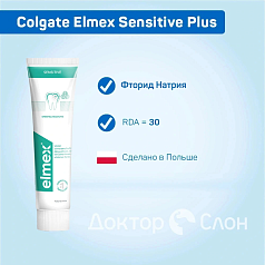 Зубная паста Colgate Elmex Sensitive Plus, 75 мл