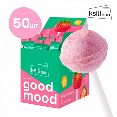 Леденец на палочке Ksilibon Lollipop Клубника, 50 шт.
