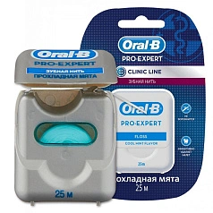 Вощеная нить Oral-B Pro-Expert Clinic Line Прохладная мята, 25м