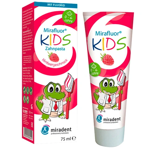 Зубная паста Miradent Mirafluor kids (с 0 до 6 лет), 75 мл - изображение 1