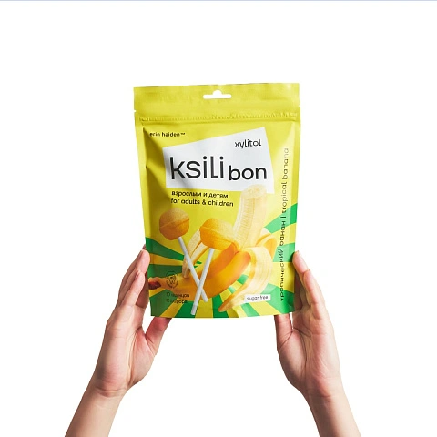 Леденец на палочке Ksilibon Lollipop Банан, 10 шт. - изображение 4