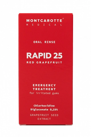 Ополаскиватель Montcarotte RAPID25 Красный грейпфрут, хлоргексидин 0,25% 100 мл - изображение 3