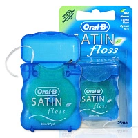 Вощеная нить Oral-B SatinFloss мята, 25 м