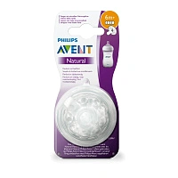 Соска Philips AVENT Natural с быстрым потоком 6мес+ (2 шт) SCF044/27 - изображение 3