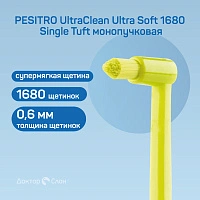 Зубная щетка PESITRO UltraClean Ultra Soft 1680 Single Tuft монопучковая