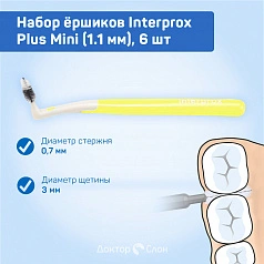 Набор ёршиков Interprox Plus Mini (1.1 мм), 6 шт