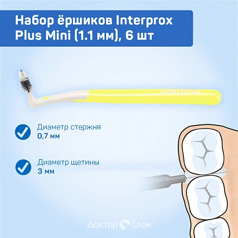 Набор ёршиков Interprox Plus Mini (1.1 мм), 6 шт - изображение 2