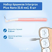 Набор ёршиков Interprox Plus Nano (0.6 мм), 6 шт